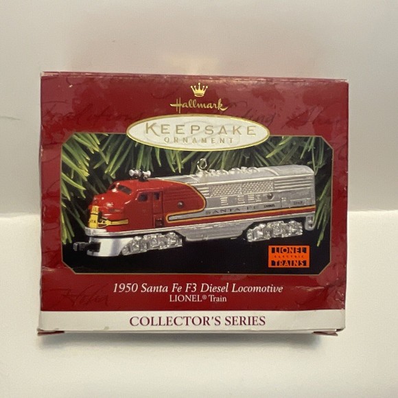 HALLMARK LIONEL TRAINS 1950 SANTA FE F3 DIESEL LOCOMOTIVE #2 1997 Ornament - Picture 2 of 3